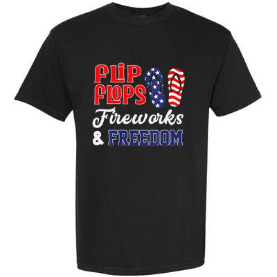 July 4th Flip Flops Fireworks & Freedom Patriotic Garment-Dyed Heavyweight T-Shirt