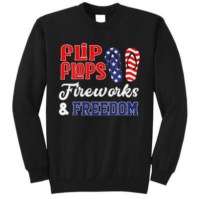 July 4th Flip Flops Fireworks & Freedom Patriotic Sweatshirt