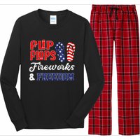 July 4th Flip Flops Fireworks & Freedom Patriotic Long Sleeve Pajama Set