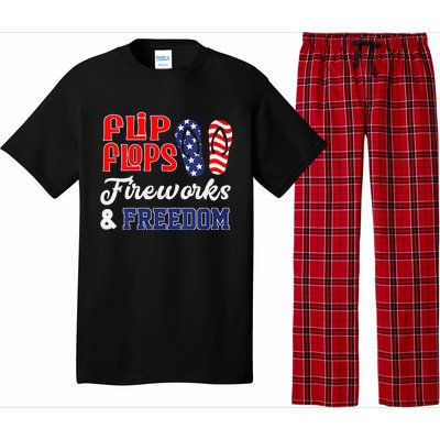 July 4th Flip Flops Fireworks & Freedom Patriotic Pajama Set