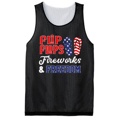 July 4th Flip Flops Fireworks & Freedom Patriotic Mesh Reversible Basketball Jersey Tank