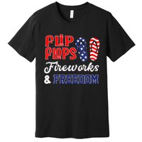 July 4th Flip Flops Fireworks & Freedom Patriotic Premium T-Shirt