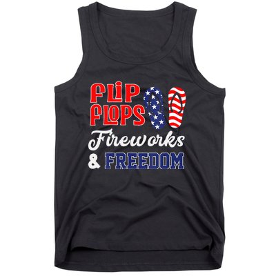 July 4th Flip Flops Fireworks & Freedom Patriotic Tank Top