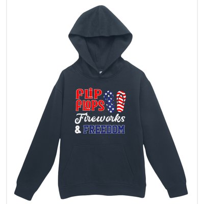 July 4th Flip Flops Fireworks & Freedom Patriotic Urban Pullover Hoodie