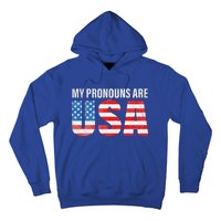 July 4th Funny My Pronouns Are USA 4th Of Jully US Flag Hoodie