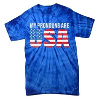 July 4th Funny My Pronouns Are USA 4th Of Jully US Flag Tie-Dye T-Shirt