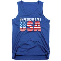 July 4th Funny My Pronouns Are USA 4th Of Jully US Flag Tank Top