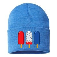 July 4th Gift American Flag Popsicle Great Gift Sustainable Knit Beanie