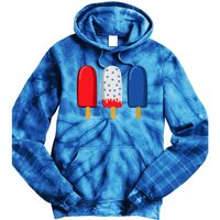 July 4th Gift American Flag Popsicle Great Gift Tie Dye Hoodie