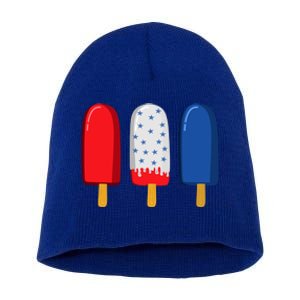 July 4th Gift American Flag Popsicle Great Gift Short Acrylic Beanie