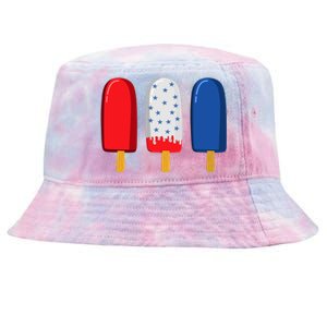 July 4th Gift American Flag Popsicle Great Gift Tie-Dyed Bucket Hat