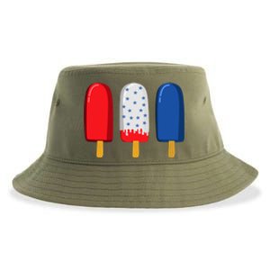 July 4th Gift American Flag Popsicle Great Gift Sustainable Bucket Hat