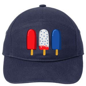 July 4th Gift American Flag Popsicle Great Gift 7-Panel Snapback Hat