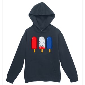 July 4th Gift American Flag Popsicle Great Gift Urban Pullover Hoodie