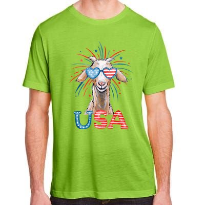 July 4th Goat Patriotic Goat Great Gift Adult ChromaSoft Performance T-Shirt