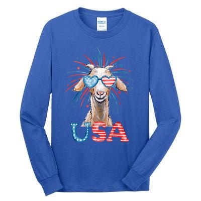 July 4th Goat Patriotic Goat Great Gift Tall Long Sleeve T-Shirt