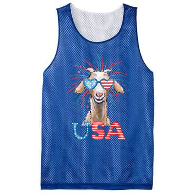 July 4th Goat Patriotic Goat Great Gift Mesh Reversible Basketball Jersey Tank