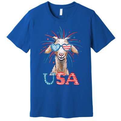 July 4th Goat Patriotic Goat Great Gift Premium T-Shirt