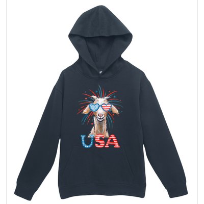 July 4th Goat Patriotic Goat Great Gift Urban Pullover Hoodie