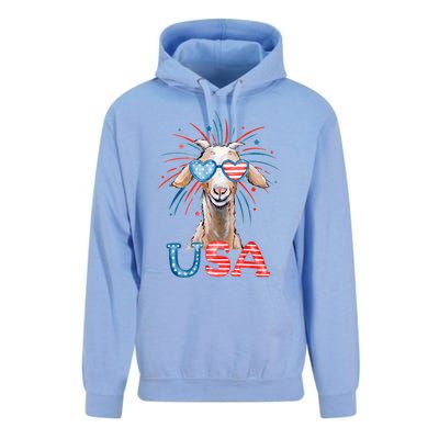 July 4th Goat Patriotic Goat Great Gift Unisex Surf Hoodie