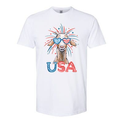 July 4th Goat Patriotic Goat Great Gift Softstyle CVC T-Shirt