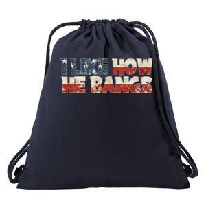 July 4th I Like How He Bangs Couple Fourth Of July Drawstring Bag