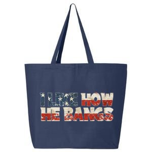 July 4th I Like How He Bangs Couple Fourth Of July 25L Jumbo Tote