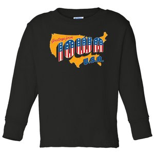 July 4th Iowa Usa Toddler Long Sleeve Shirt