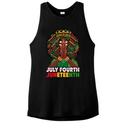 July 4th Junenth 1865 Celebrate Junenth Black Cute Gift Ladies PosiCharge Tri-Blend Wicking Tank