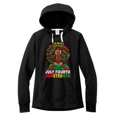 July 4th Junenth 1865 Celebrate Junenth Black Cute Gift Women's Fleece Hoodie