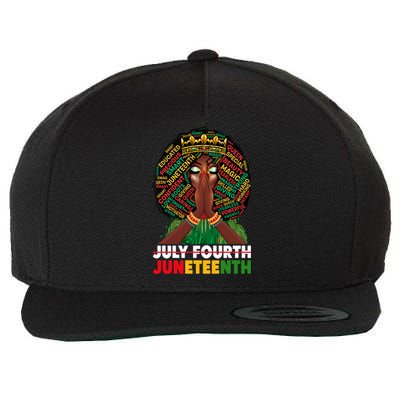 July 4th Junenth 1865 Celebrate Junenth Black Cute Gift Wool Snapback Cap