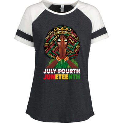 July 4th Junenth 1865 Celebrate Junenth Black Cute Gift Enza Ladies Jersey Colorblock Tee