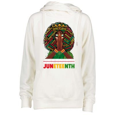 July 4th Junenth 1865 Celebrate Junenth Black Cute Gift Womens Funnel Neck Pullover Hood