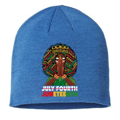 July 4th Junenth 1865 Celebrate Junenth Black Cute Gift Sustainable Beanie