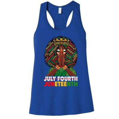 July 4th Junenth 1865 Celebrate Junenth Black Cute Gift Women's Racerback Tank