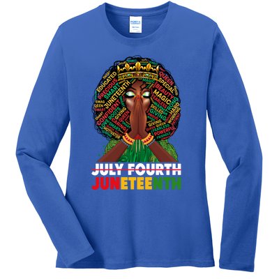 July 4th Junenth 1865 Celebrate Junenth Black Cute Gift Ladies Long Sleeve Shirt