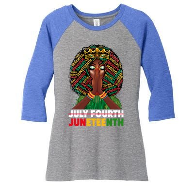 July 4th Junenth 1865 Celebrate Junenth Black Cute Gift Women's Tri-Blend 3/4-Sleeve Raglan Shirt