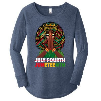 July 4th Junenth 1865 Celebrate Junenth Black Cute Gift Women's Perfect Tri Tunic Long Sleeve Shirt