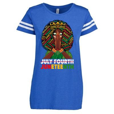 July 4th Junenth 1865 Celebrate Junenth Black Cute Gift Enza Ladies Jersey Football T-Shirt