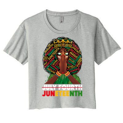 July 4th Junenth 1865 Celebrate Junenth Black Cute Gift Women's Crop Top Tee