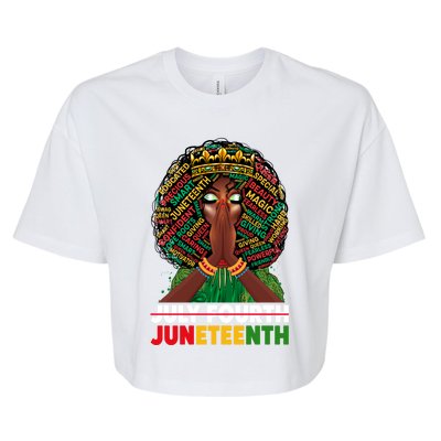 July 4th Junenth 1865 Celebrate Junenth Black Cute Gift Bella+Canvas Jersey Crop Tee