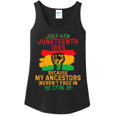 July 4th Juneteenth 1865 Because My Ancestors Ladies Essential Tank