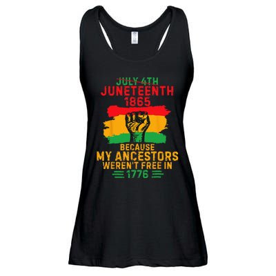 July 4th Juneteenth 1865 Because My Ancestors Ladies Essential Flowy Tank