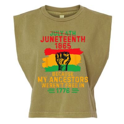 July 4th Juneteenth 1865 Because My Ancestors Garment-Dyed Women's Muscle Tee