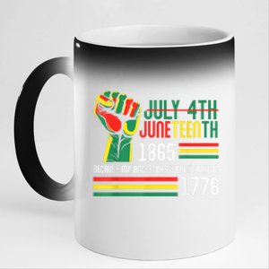 July 4th Juneteenth 1865 Because My Ancestors 11oz Black Color Changing Mug