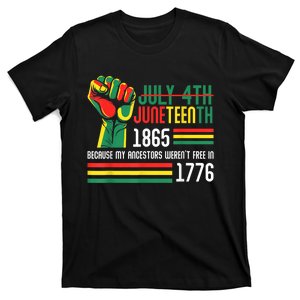 July 4th Juneteenth 1865 Because My Ancestors T-Shirt