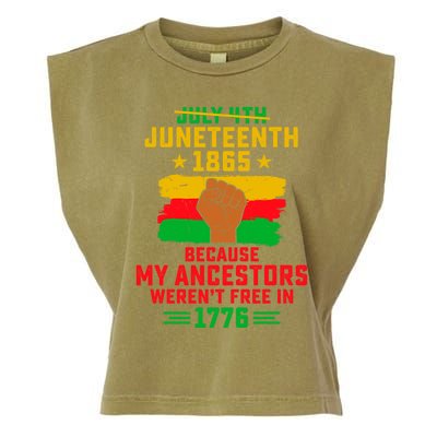 July 4th Juneteenth 1865 Because My Ancestors Freedom Day Gift Garment-Dyed Women's Muscle Tee