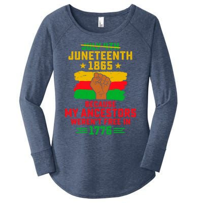 July 4th Juneteenth 1865 Because My Ancestors Freedom Day Gift Women's Perfect Tri Tunic Long Sleeve Shirt