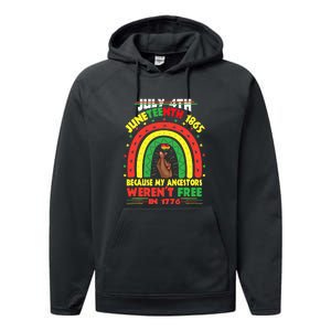 July 4th Juneteenth 1865 Because My Ancestors Black African Gift African Pride Performance Fleece Hoodie