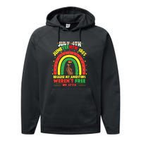 July 4th Juneteenth 1865 Because My Ancestors Black African Gift African Pride Performance Fleece Hoodie